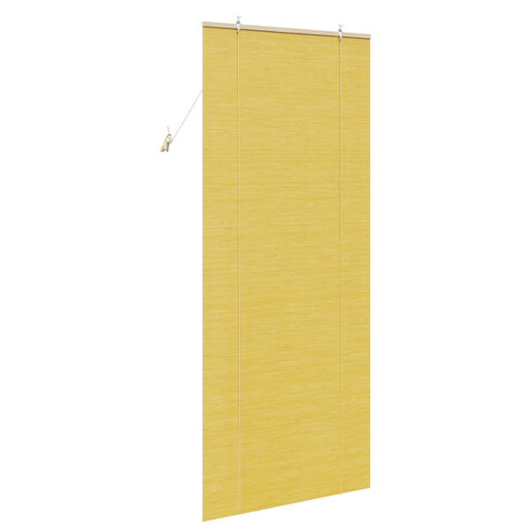 Rullgardin med gardiner Gul 80 x 220 cm Bambu