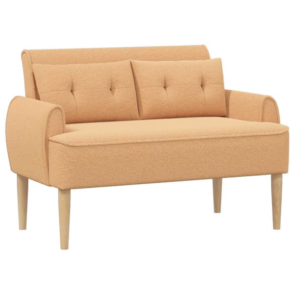 Loveseat med knapprapport Beige 117 x 67 x 77 cm Bouclé