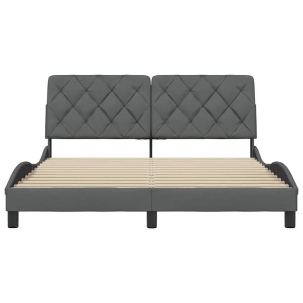 Bed Frame without Mattress Dark Grey 160x200 cm Fabric