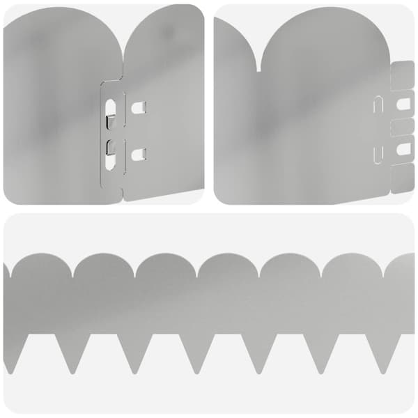 Kant för gräsmatta 50 pcs 103 x 15 cm Stål Silver