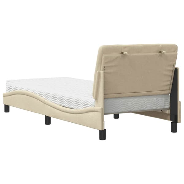 Bed with Mattress Cream 80x200 cm Fabric