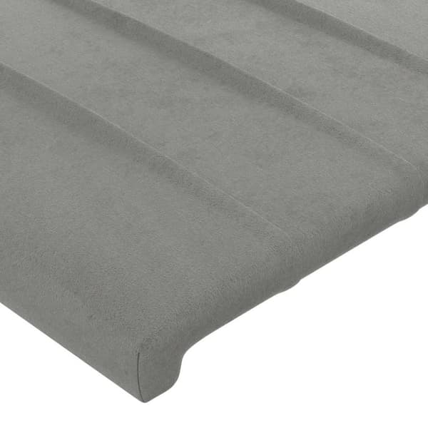 Sänggavel ljusgrå 80x5x78/88 cm sammet