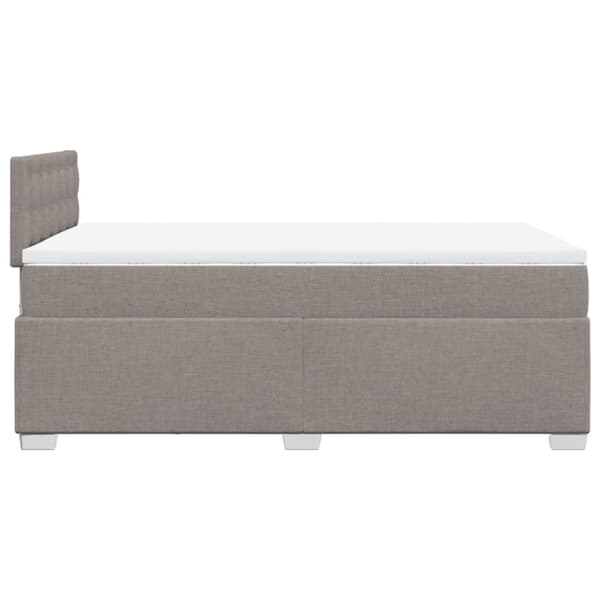 Ramsäng med madrass taupe 120x200 cm tyg
