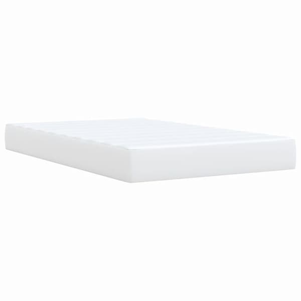 Ramsäng med madrass vit 120x190 cm konstläder