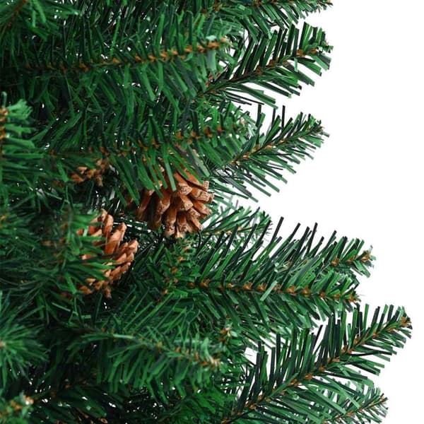 Smal julgran Grön 210 cm PVC och solid furu