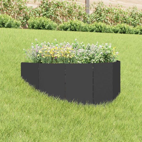 Kant för gräsmatta 100 x 45 cm Stål Svart