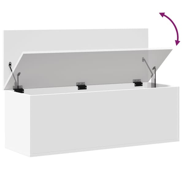 Förvaringslåda vit 102x35x35 cm konstruerat trä