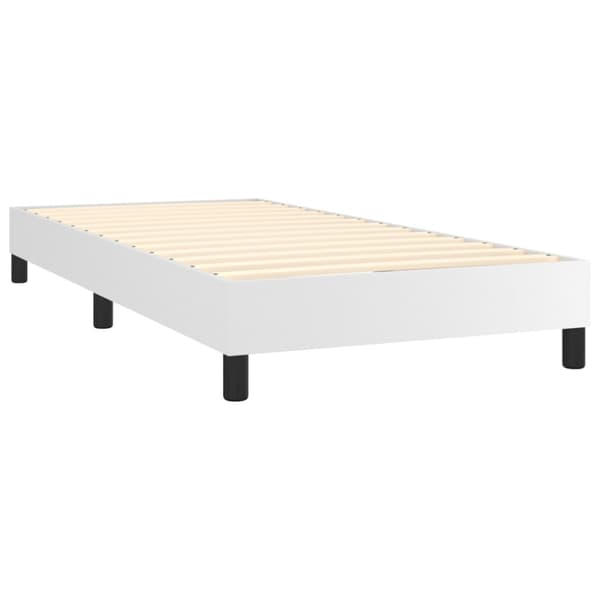 Boxspring-sängram vit 90x200 cm konstläder