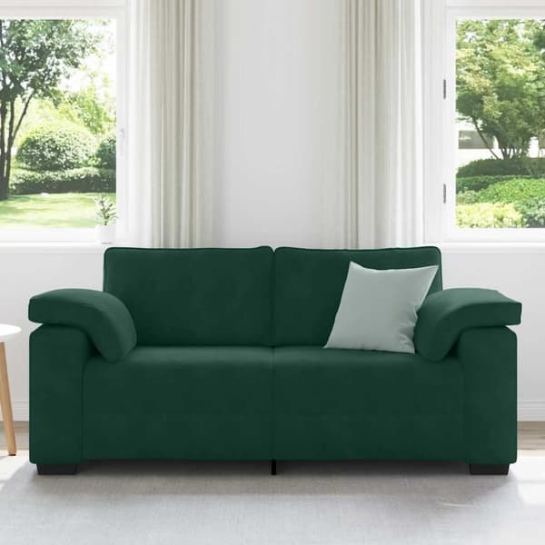 Tvåsitssoffa mörkgrön 180x77x82 cm sammet