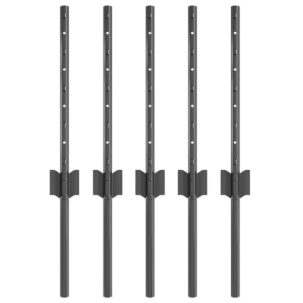 Stängselstolpe 5 pcs Grå 40 cm Stål