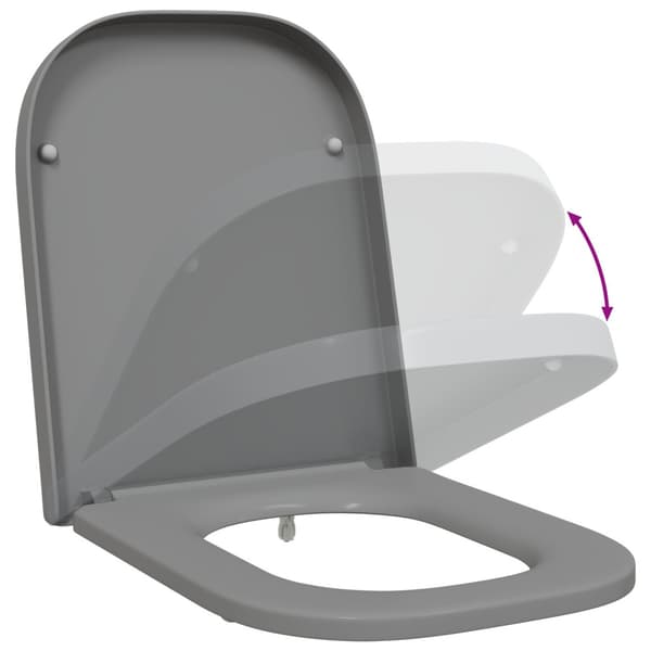Toalettstol Grå 47,5 x 35 x 3,6 cm Duroplast