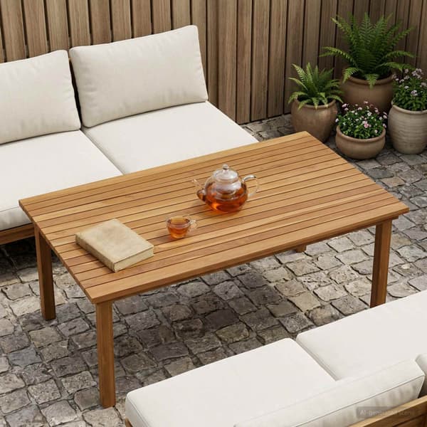 Bordsskiva 110 x 55 x 3,5 cm Rektangulär Massivt teakträ