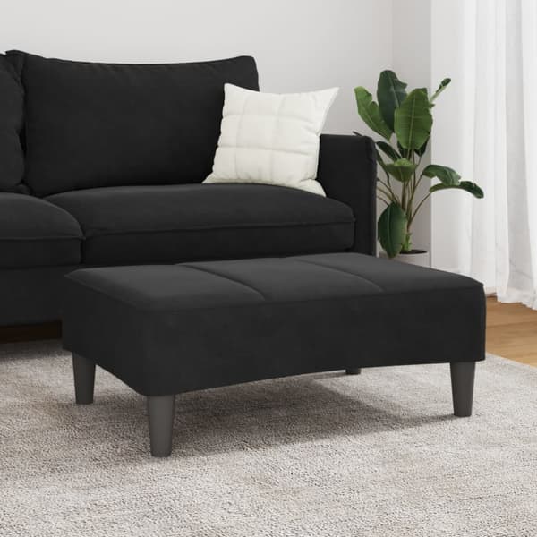 Fotpall svart 77x55x31 cm sammet