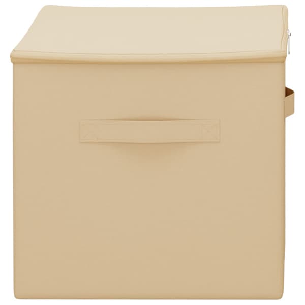 Förvaringslåda 2 pcs Gräddvit 60 x 43 x 35 cm Non-woven tyg