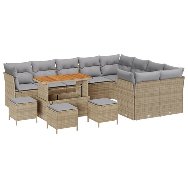Trädgårdsoffset 13 pcs Beige konstrotting
