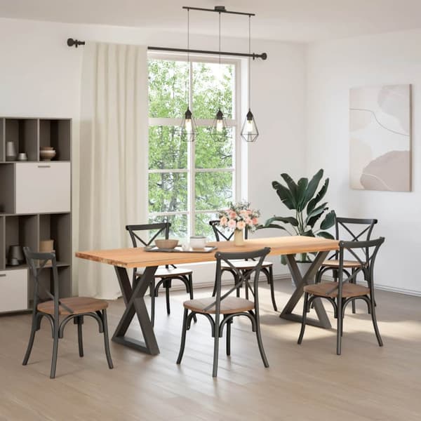 Matbordsben 2 st antracit 80x(72-73,3) cm stål