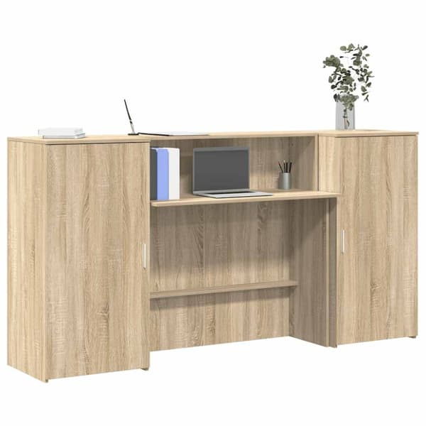Receptionsdisk sonoma-ek 200x50x103,5 cm konstruerat trä