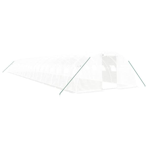 Växthus med stålram vit 80 m² 20x4x2 m