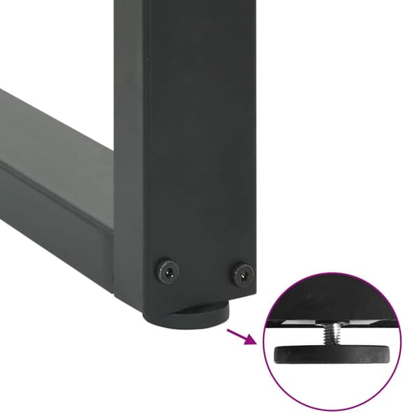 Matbordsben U-formade 2 st antracit 60x(72-73) cm stål
