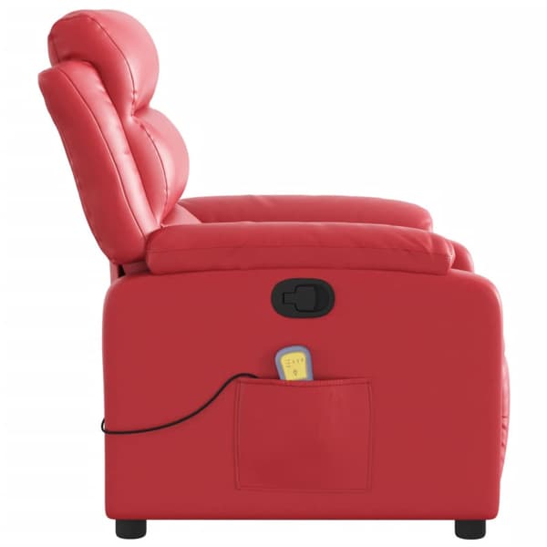 Massagefåtölj röd konstläder