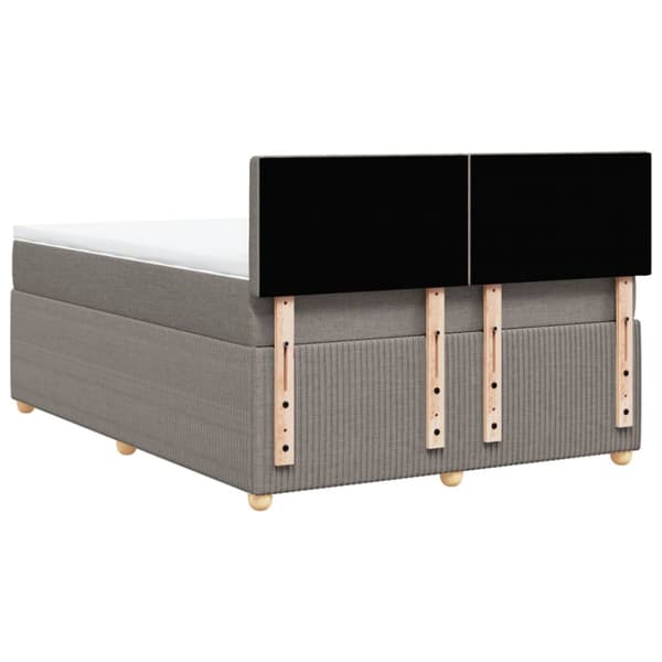 Ramsäng med madrass taupe 140x200 cm tyg