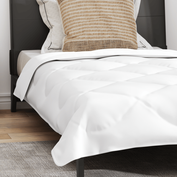 Duntäcke med kudde 2 pcs Vit Mikrofiber