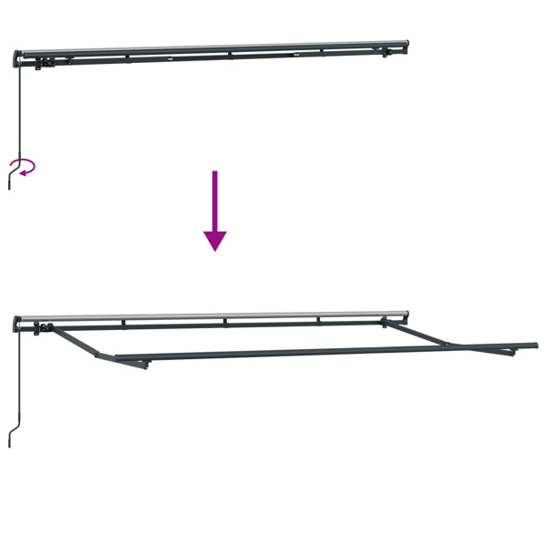 Utfällbar markis Kräm 400 x 200 cm Polyester och aluminium
