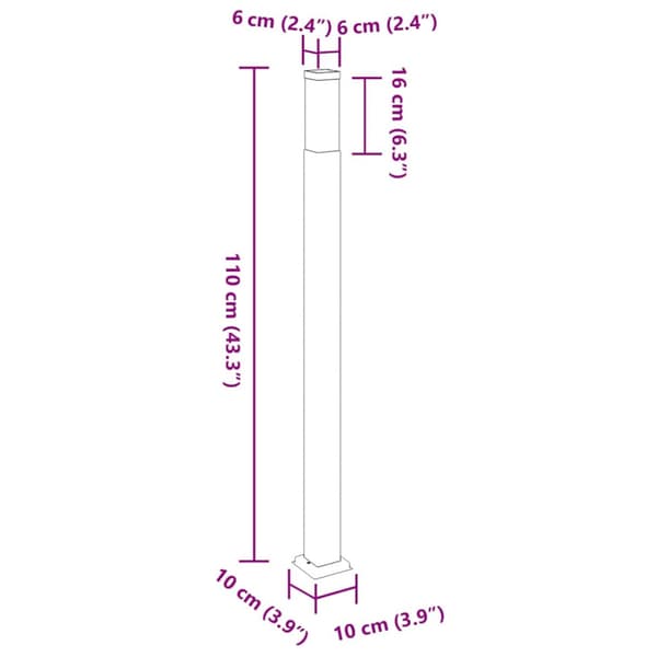 Pollare 3 st 110 cm svarta IP44