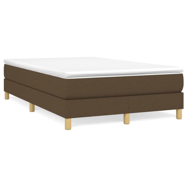 Boxspring-sängram mörkbrun 120x200 cm tyg