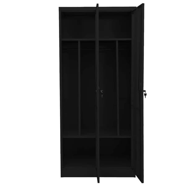 Garderob svart 80x50x180 cm stål