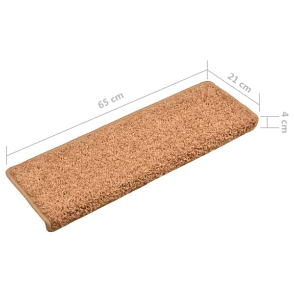 Trappmattor 10 st 65x21x4 cm krämfärgade rektangulära kanter