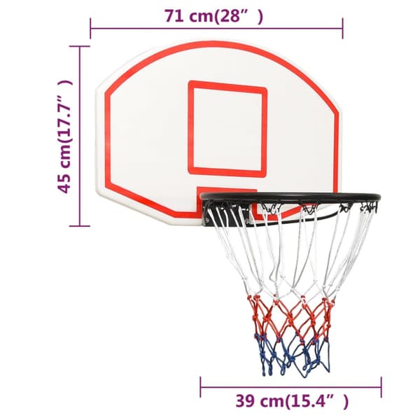 Basketplatta vit 71x45x2 cm polyeten