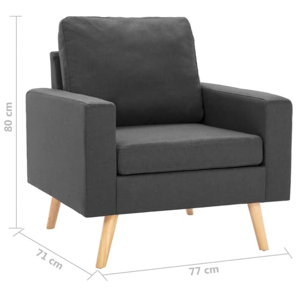 Soffgrupp 2 delar tyg mörkgrå
