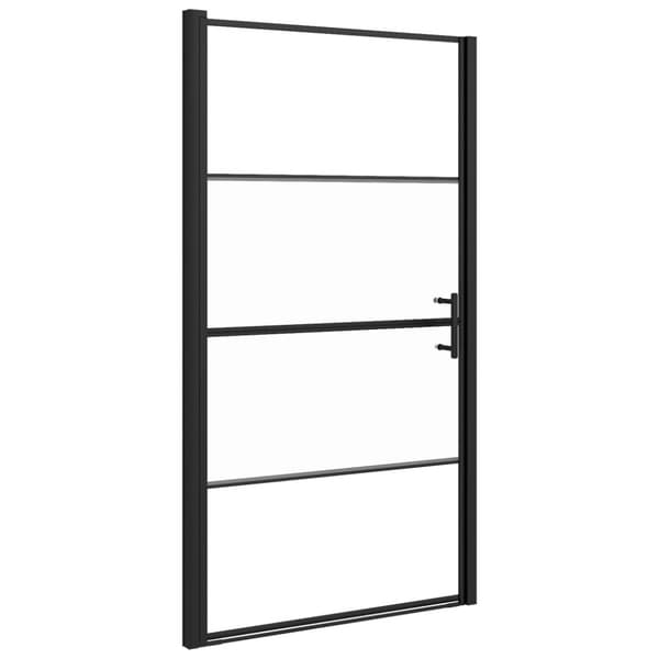 Duschdörr 100x178 cm halvfrostat härdat glas svart