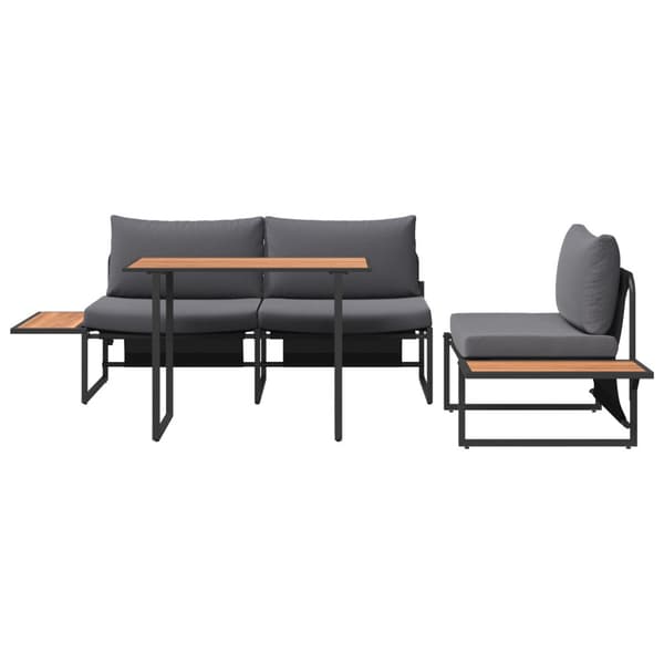 Trädgårdsmöbelset 3 pcs Antracit Stål
