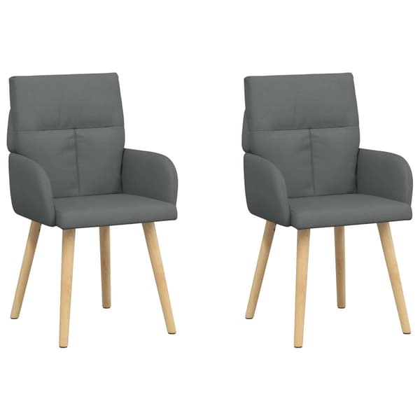 Matstolar 2 pcs Tyg Mörkgrå 60 x 56 x 96 cm