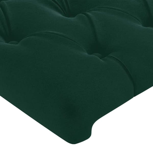 Sänggavel LED grön 147x16x118/128 cm sammet