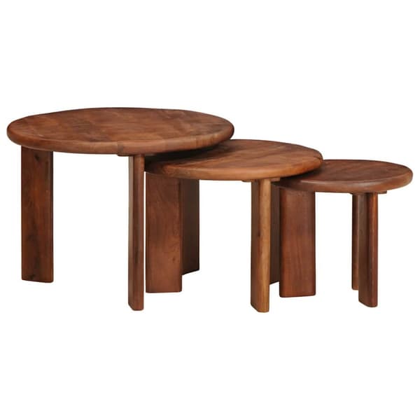 Nesting Kaffe Bord 3 pcs Honung brun Massivt mangoträ