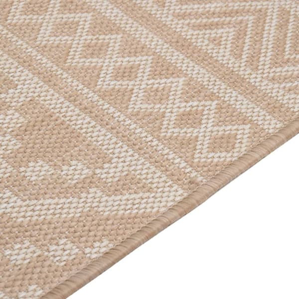 Utomhusmatta plattvävd 80x250 cm brun ränder