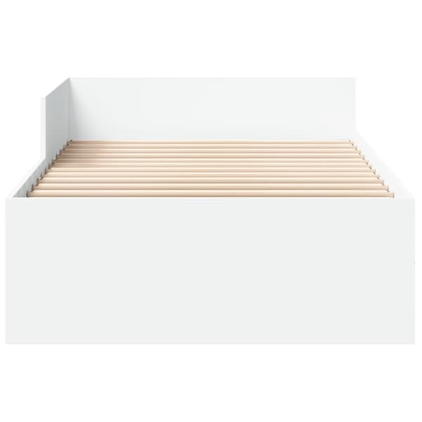Sängram vit 75x190 cm konstruerat trä