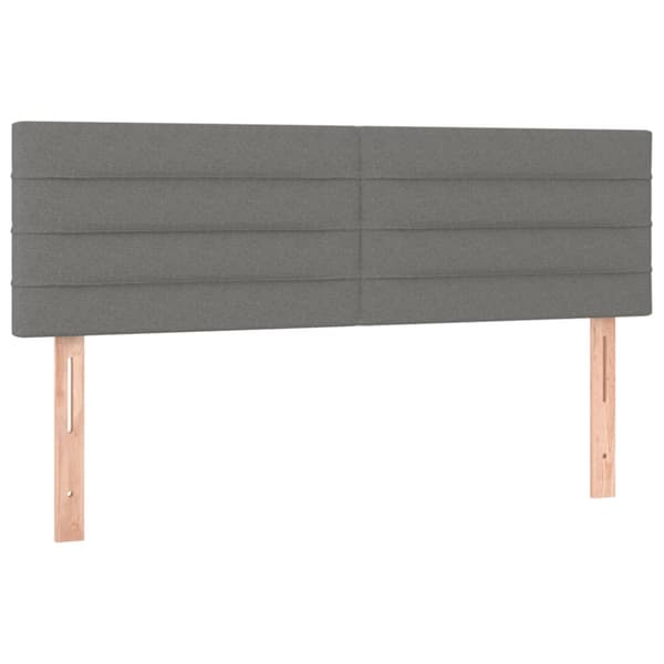 Ramsäng med madrass mörkgrå 140x190 cm tyg