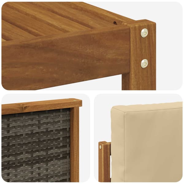 Utomhussoffset 5 pcs Naturlig och Beige Polyester