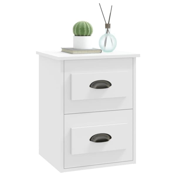 Väggmonterade sängbord vit 41,5x36x53cm