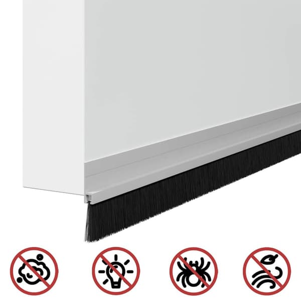 Självhäftande dörrborstlist 6 pcs Silver 100 cm
