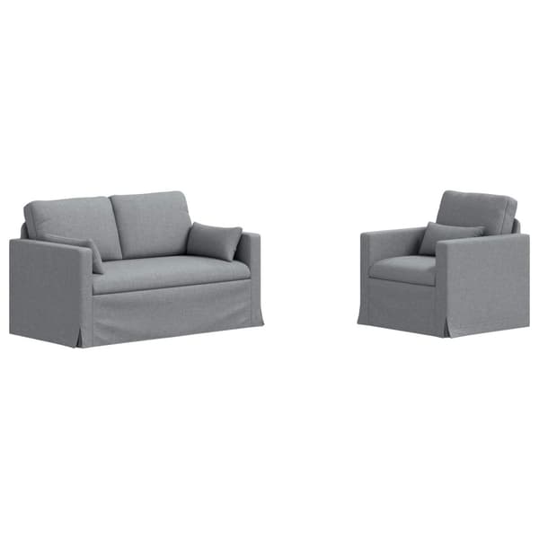 Soffset 2 pcs Ljusgrå 139 x 78 x 80 cm tyg