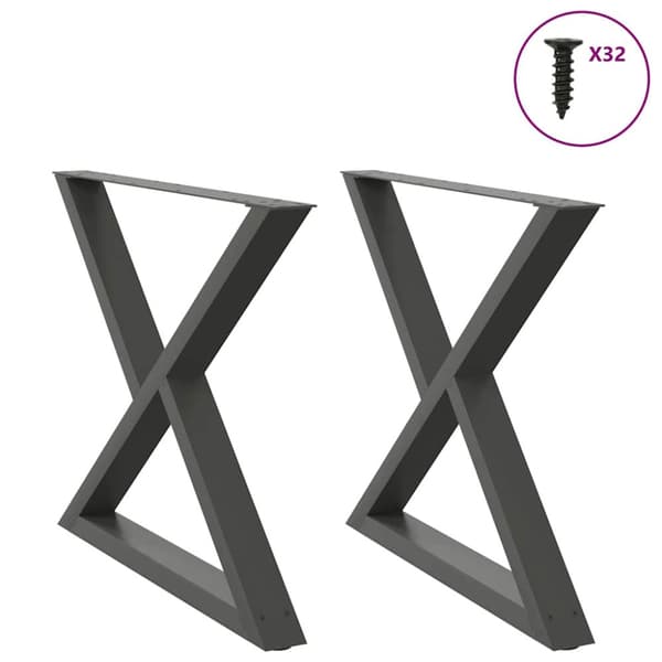 Matbordsben 2 st antracit 90x(72-73,3) cm stål
