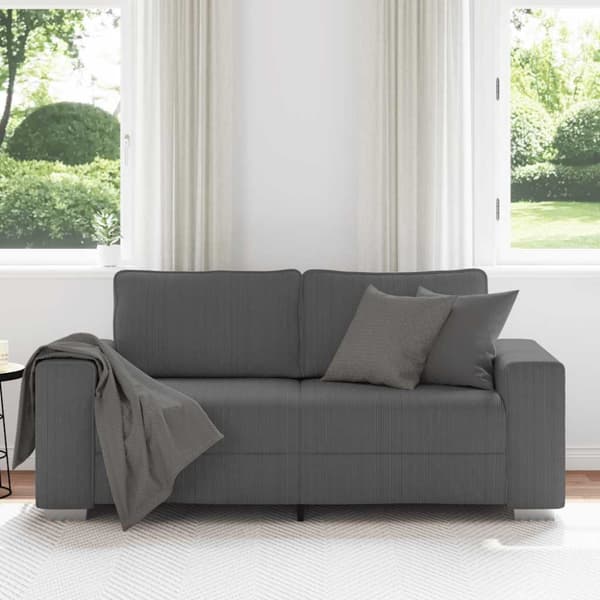 Loveseat soffa mörkgrå 180x77x82 cm manchestertyg