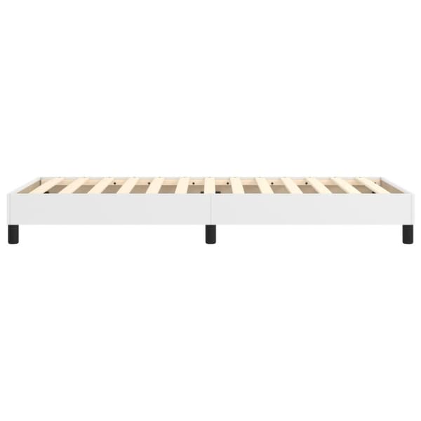 Boxspring-sängram vit 100x200 cm konstläder