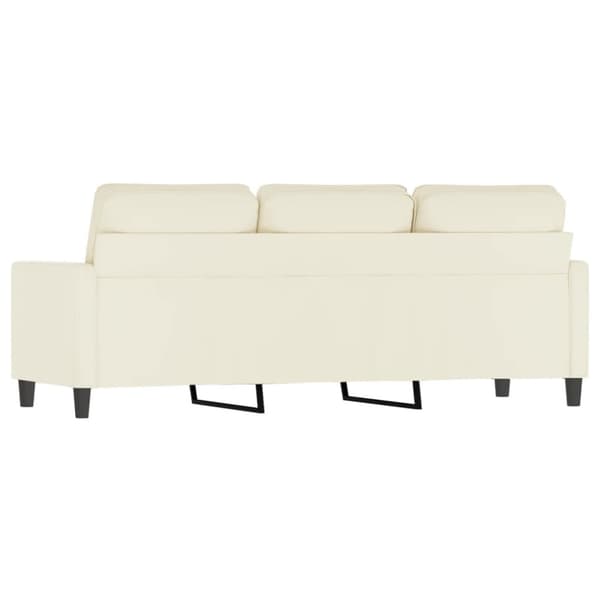 3-sitssoffa gräddvit 180 cm sammet