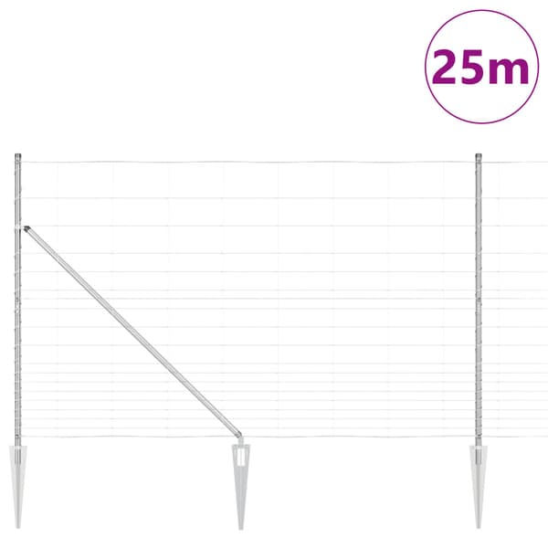Stängselstolpe Galvaniserad 25 x 1,5 m Stål